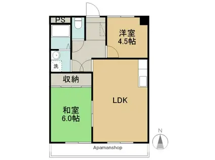 サンモール原(3LDK/3階)の間取り写真