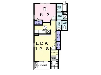 ベルコリーヌ(1LDK/1階)の間取り写真