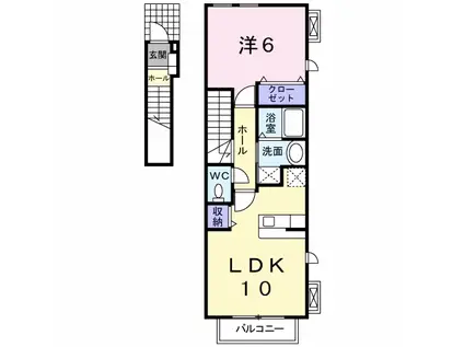 エレガンス柿畑Ⅰ(1LDK/2階)の間取り写真