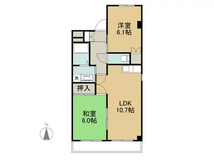 アルシオネM(2LDK/2階)の間取り写真