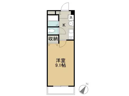 レーベンスI(1K/3階)の間取り写真