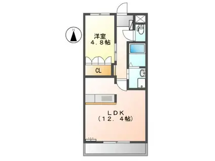 アマリリス(1LDK/1階)の間取り写真