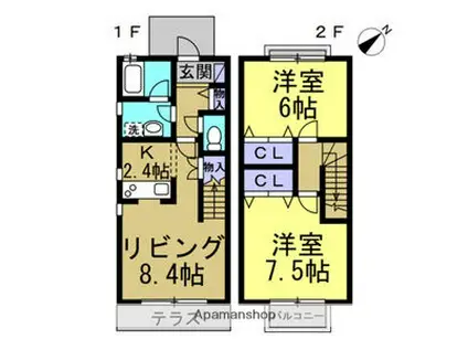 エコトピア(2LDK/1階)の間取り写真