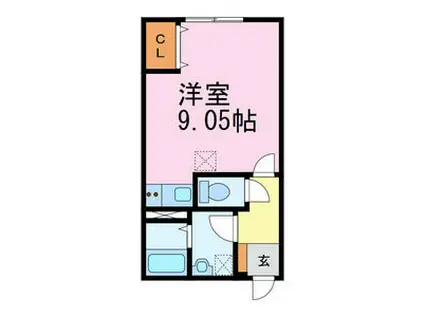 FAIRY Ⅱ(ワンルーム/1階)の間取り写真