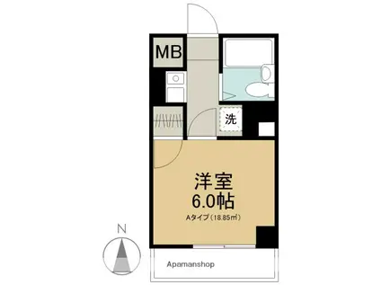 ヴィラージュ(1K/2階)の間取り写真