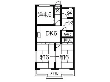 コーポ深谷(3DK/2階)の間取り写真