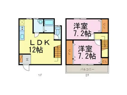 ステージ (2LDK/1階)の間取り写真
