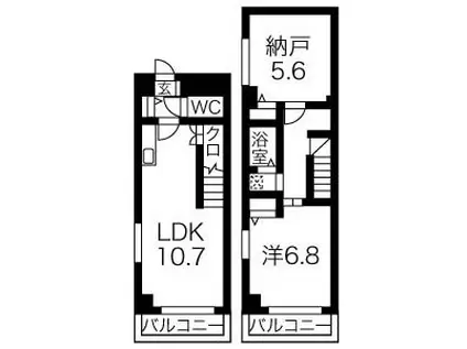 ジュネス上飯田(1SLDK/4階)の間取り写真