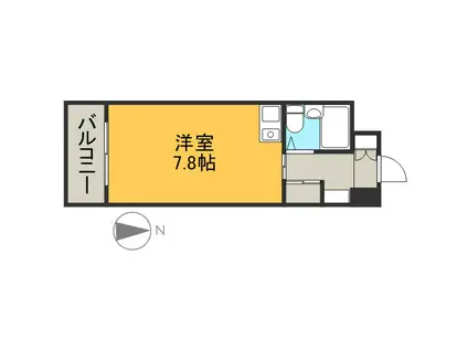 KOMODOKASA MIWA(ワンルーム/6階)の間取り写真
