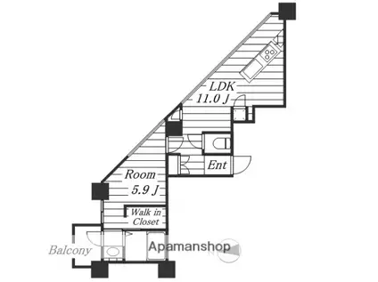SK BUILDING-501(1LDK/3階)の間取り写真