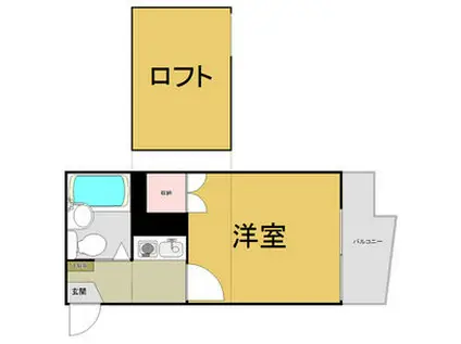 ニッシンハイツ宝田(ワンルーム/1階)の間取り写真