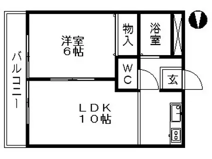 ラポールT(1LDK/4階)の間取り写真