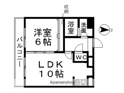 マノアール泉(1LDK/7階)の間取り写真