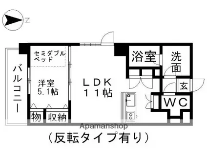 グランデュール東桜(1LDK/8階)の間取り写真
