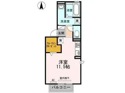 LIBERTY中須(ワンルーム/2階)の間取り写真