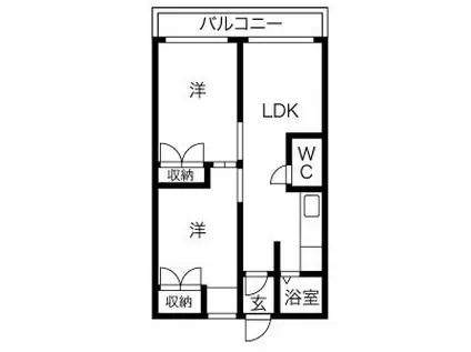 藤井ビル(2LDK/4階)の間取り写真