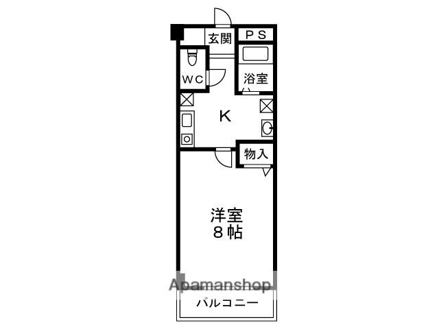 セレニール和合Ⅲ(1K/2階)の間取り写真