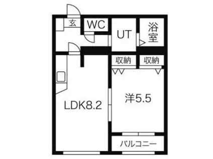 エステートピア岩崎台(1LDK/1階)の間取り写真