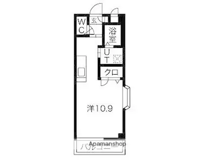 サニーフラット(ワンルーム/1階)の間取り写真