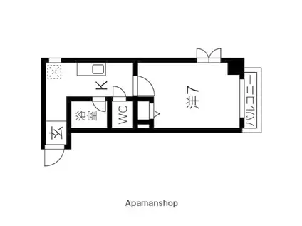 CASA SUN PROCEED(1K/1階)の間取り写真