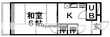 和合カレッジハイツ(1K/4階)の間取り写真