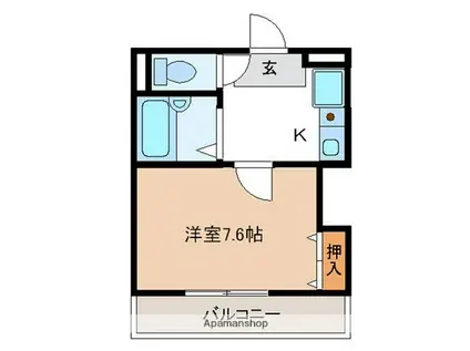 セレニール黒笹(1K/1階)の間取り写真