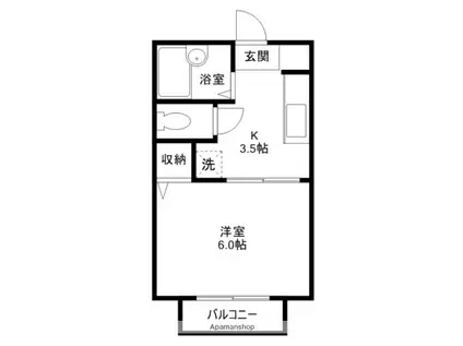 メゾンプロバンス(1K/1階)の間取り写真