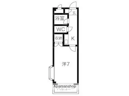 ジョイナス岩ケ根(1K/1階)の間取り写真