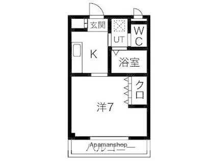 ブリーズⅡ(1K/2階)の間取り写真