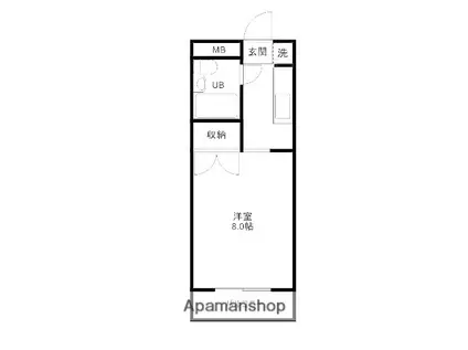 第二ビューハイツ兄山(1K/2階)の間取り写真
