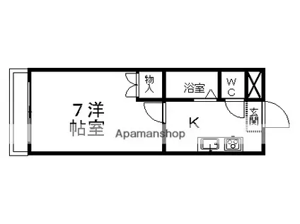 サンアップロイヤルガーデンパート2(1K/3階)の間取り写真