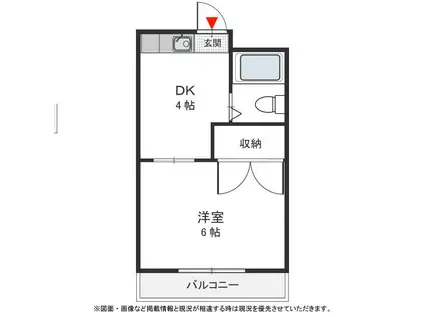 ヒルズ池下B(1K/2階)の間取り写真