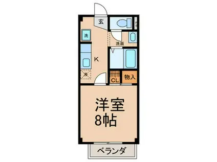 サンライクピープル(1K/2階)の間取り写真