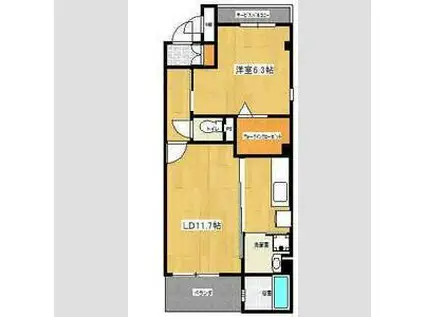 アブニール22(1LDK/2階)の間取り写真