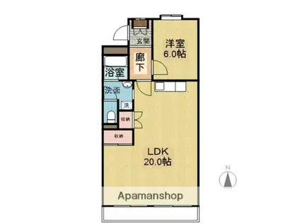 テパーミントカジカワ(1LDK/2階)の間取り写真