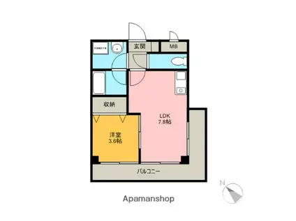 レジデンス阿倉川(1LDK/3階)の間取り写真