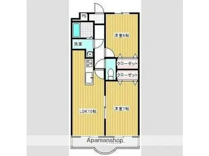 プラムスクエア(2LDK/1階)の間取り写真