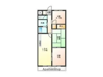 ハイツ富田3(3LDK/3階)の間取り写真