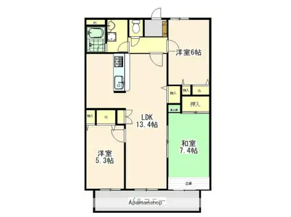 エルグランデ滝川(3LDK/9階)の間取り写真