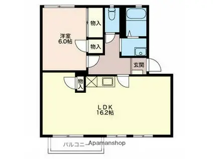 マイハイム日永西 A棟(1LDK/1階)の間取り写真