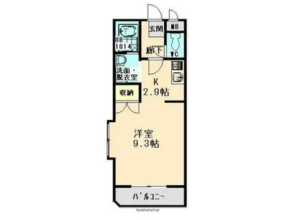 ユーミーマンション小杉(1K/2階)の間取り写真