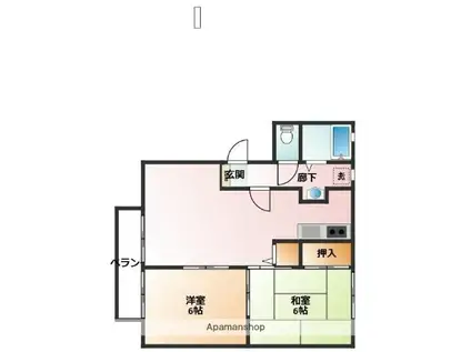 セントラルアイラパートⅡA(2LDK/2階)の間取り写真