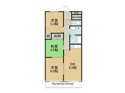 ドエルウィステリア(3DK/5階)の間取り写真