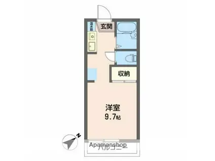 クレール朝日ヶ丘(ワンルーム/2階)の間取り写真