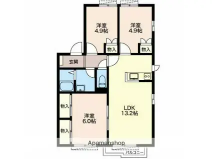 マウントクックABC(3LDK/2階)の間取り写真