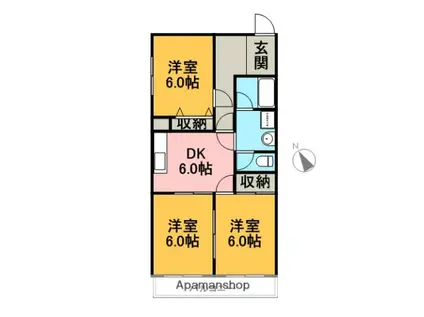 エスペランサ(3DK/3階)の間取り写真