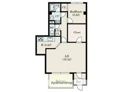クレストールサカクラ(1SLDK/1階)の間取り写真