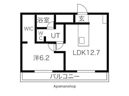 コム四日市(1LDK/2階)の間取り写真