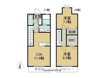 チェリーブロッサム(2LDK)の間取り写真