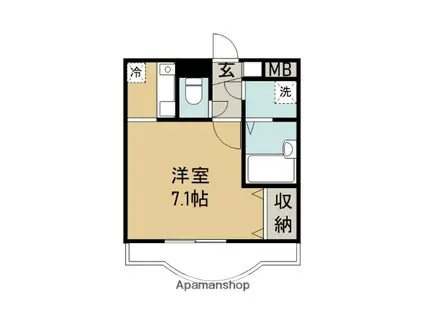 ユーミーマンション加藤A棟(1K/2階)の間取り写真